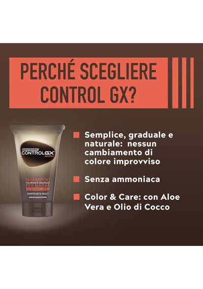 Control Gx Grey Reducing Sakal, Zarif, Doğal Görünümlü Sonuç, Tüm Renk Tonları, 118 Ml.