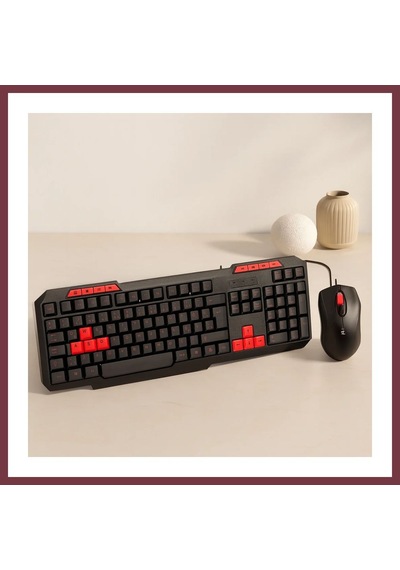 Storeşahin Usb Kablolu Klavye Mouse Set - Kırmızı Tuşlu Q Klavye 1600 Dpı Shn0720 Diğer