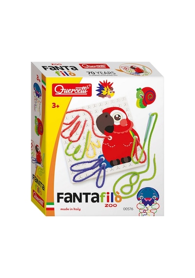 Çocuklar İçin Bağcıklı Hayvan Şekilleri Örgü Aktivite Seti Quercetti Fanta Filo Zoo Eğitici Oyuncak