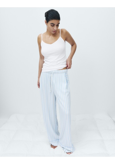 Marks & Spencer 2’li Twill Geniş Paça Pijama Altı T37001843P Mavi
