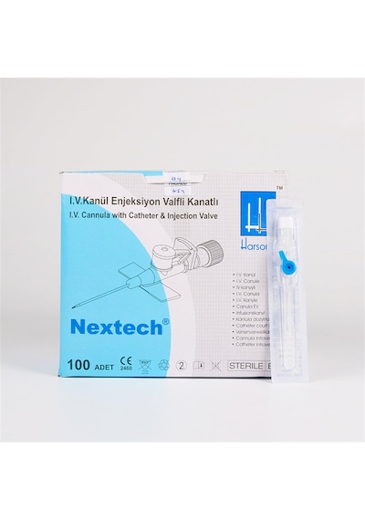 Nextech I.V Kanül Mavi İntraket (22G Branül) Anjiokat 100 Adet