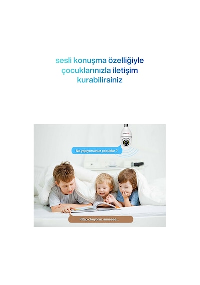 Wifi 360 Panoramik Ampul Kamera Gece Görüş Ses Akıllı Hareket Algılayıcı Güvenlik Kamerası Wifi 360 Panoramik Ampul Kamera Gece Görüş Ses Akıllı Hareket Algılayıcı Güvenlik Kamerası