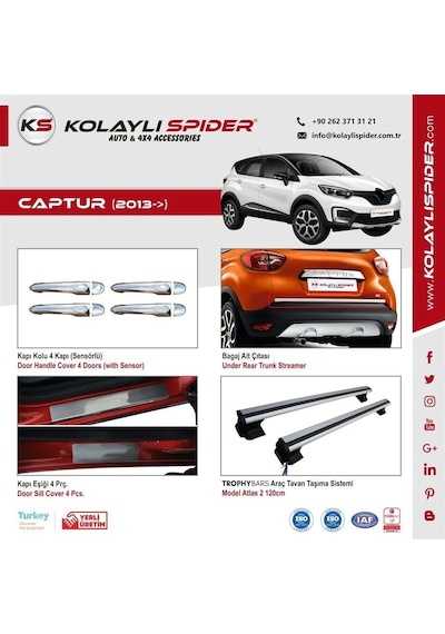 Renault Captur Kapı Kolu 4 Kapı Krom Sensörlü 2013 ve Sonrası N11.562