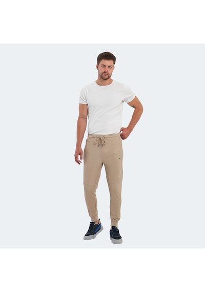 Slazenger PEARCE Erkek Fermuar Cepli Taş Gri Eşofman Altı