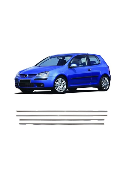 Volkswagen Golf 5 Uyumlu 2004-2009 Krom Cam Çıtası 4 Parça Paslanmaz Çelik