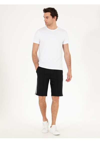 Cacharel Siyah Slim Fit Örme Şort