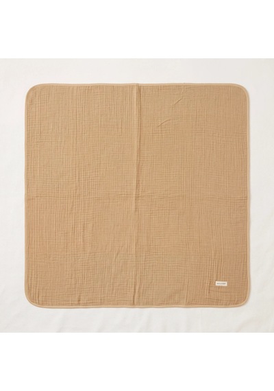 Natulis Baby %100 Organik Pamuk Kumaş 4 Kat Müslin Bebek Battaniyesi 110x110 cm Bej