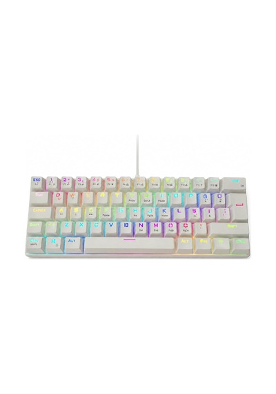 60% Kablolu Rgb Mekanik Oyuncu Klavyesi, 62 Tuşlu Türkçe Q Beyaz