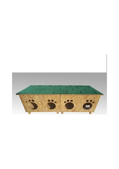 Kedi Kulübesi Profesyonel Multible Greenroof 4/8 Kedi Evi 125 x 50 x 85 CM