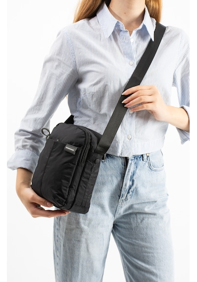 Sanmorris Unisex 4 Bölmeli Suya Dayanıklı Paraşüt Kumaş Omuz Çantası Sı-6033 Siyah