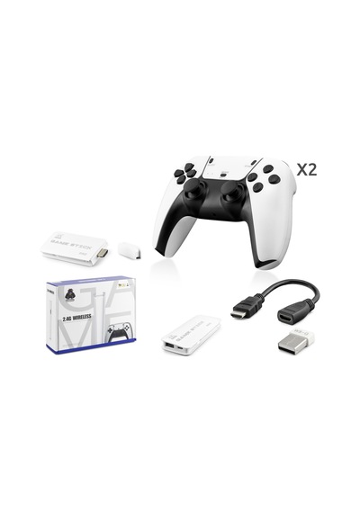 Hadron Hd330 Retro Oyun Stick Hdmı Çift Gamepad Seti 2.4g Kablosuz - Beyaz