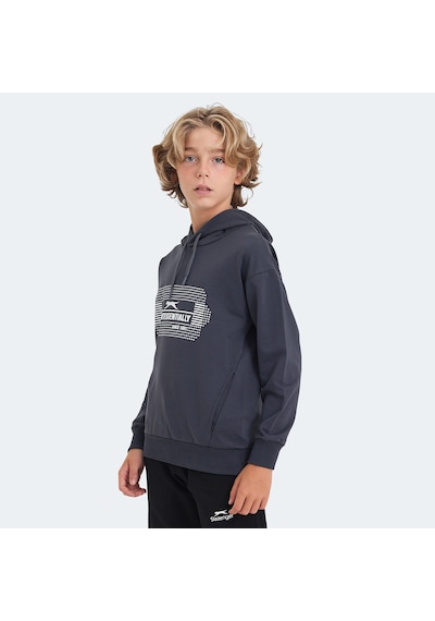 Slazenger LAYO Çocuk Kapüşonlu Koyu Gri Sweatshirt