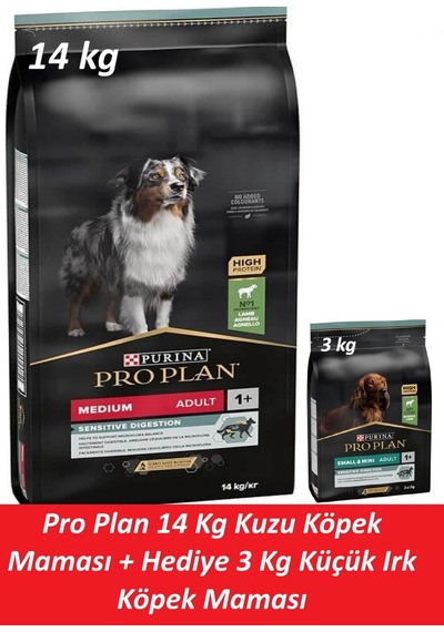 Pro Plan 14 Kg Kuzu Köpek Maması + Hediye 3 Kg Küçük Irk Köpek Maması