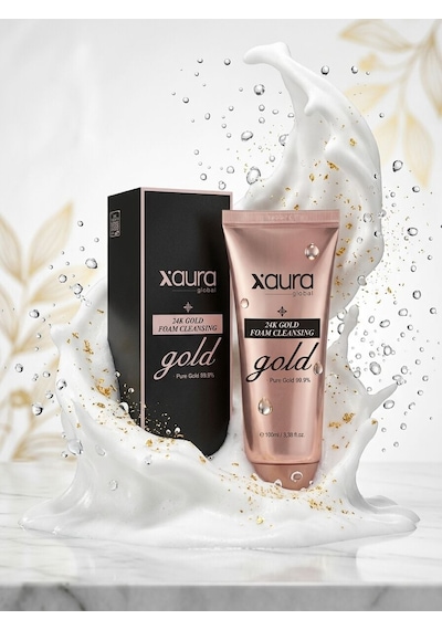 Xaura Global 24k Gold Foam Cleansing 100 Ml %99.9 Saf Altın İçerikli Yaşlanma Karşıtı Yüz Temizlem