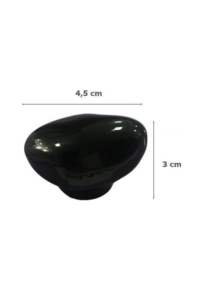 Porselen Taş Düğme Siyah Seramik Mobilya Kulpu Çekmece Dolap Kolu 4.5 Cm Siyah