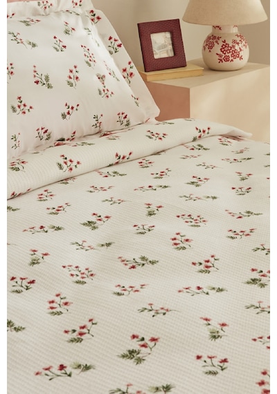 Karaca Home Silvie %100 Pamuk Tek Kişilik Pike Takımı Kırmızı Kırmızı