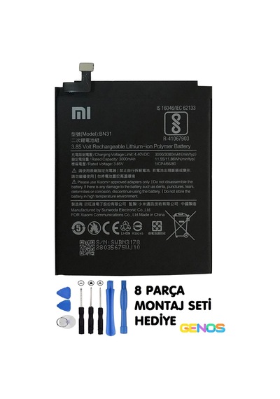 Xiaomi Mi A1 / Note 5a / Mi 5x Bn31 Batarya Pil Ve Montaj Set