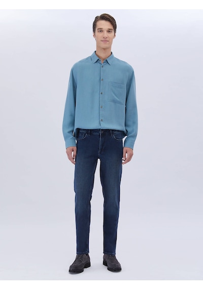 Kip Koyu Mint Fitilli Oversize Fit Dokuma Casual Gömlek Mint