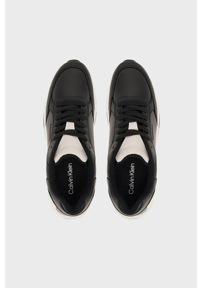 Calvin Klein Logolu Deri Sneaker Ayakkabı Hm0hm0230900y Erkek Ayakkabı Hm0hm02309 00y Siyah