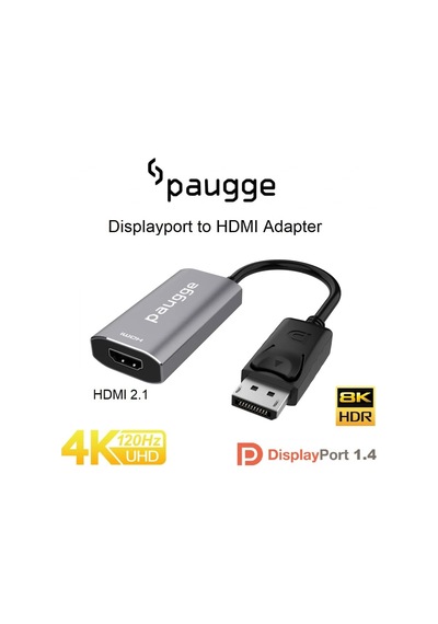 Lexroo Displayport To Hdmı Adaptör - Displayport 1.4 To Hdmı 2.1, 8k 60hz, 4k 120hz, 4k 60hz