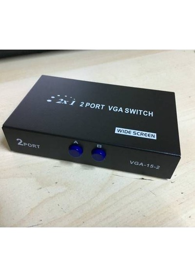 Bircan06- 2 Port Vga Seçici Vga Switch Vga Swıtch Düğmeli Vga Çoklayıcı Vga