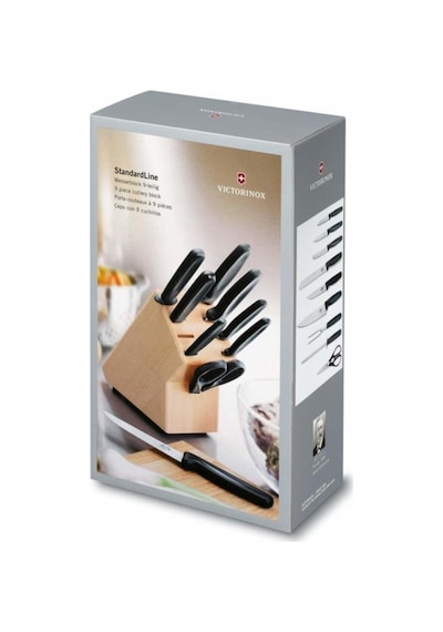 Victorinox Swiss Classic 9 Parça Ahşap Korumalı Blok Bıçak Seti -