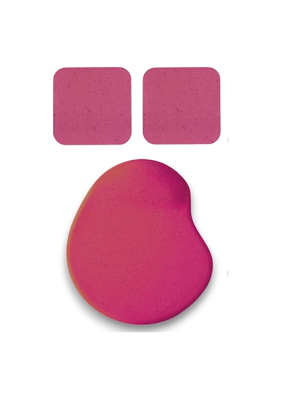 Oval Vişne Çürüğü Kum Desen Bilek Destekli Mouse Pad + 2 Adet Kupa Fincan Bardak Altlığı Altlık Set