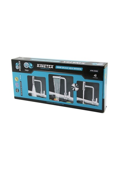 Kinetex Ktx-3445 Krom Geniş Ve Şelale 4 Fonksiyonlu 360 Oynar Başlıklı Uzun Kuğu Batarya