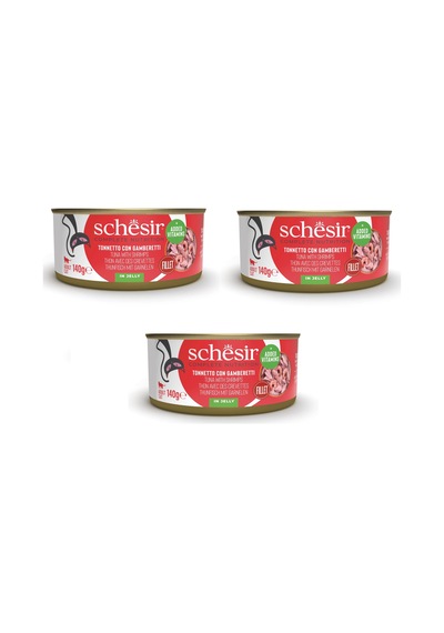 Schesir Ton Ve Karidesli Tam Ve Dengeli Kedi Konserve Jöleli 140 Gr. X 3 Adet