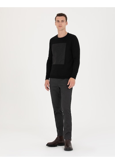Pierre Cardin Erkek Siyah Triko Kazak 50278080-vr046 Siyah