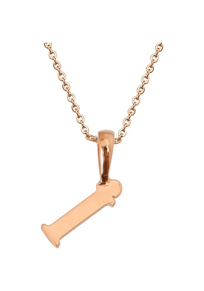 Kuyumcudukkani Zincirli Rose Altın Renk "i" Harfli Kolye Rose Gold - Gümüş