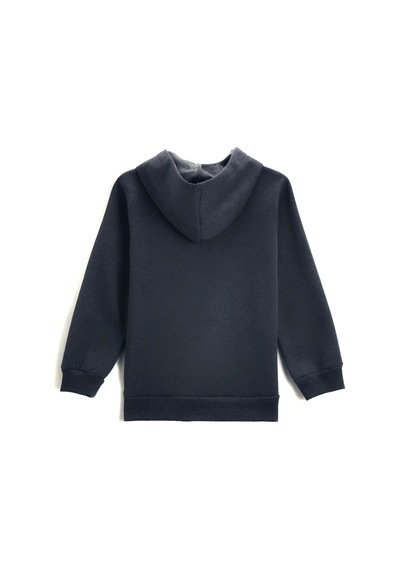 Trendy Mall Unisex Çocuk Kapüşonlu Sweatshirt Füme Füme
