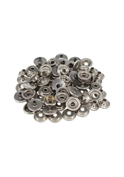 15mm 61 Tip Paslanmaz Büyük Çıtçıt Kalıpsızdır Nikel/gümüş Renk 100 Adet