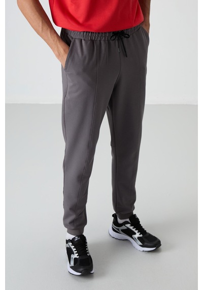 Tommy Life Koyu Gri Pamuklu Yumuşak Dokulu Comfort Fit Nakışlı Erkek Jogger - 82123 Koyu Gri