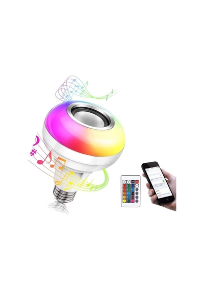 Paddsun Led Rgb Renkli Işık E27 Bluetooth Kontrollü Akıllı Müzik Ses Hoparlör Lambaları