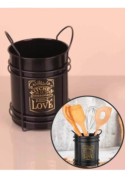 Zhlhome Siyah Standtlı Kaşıklık Organizer Kitchen Love
