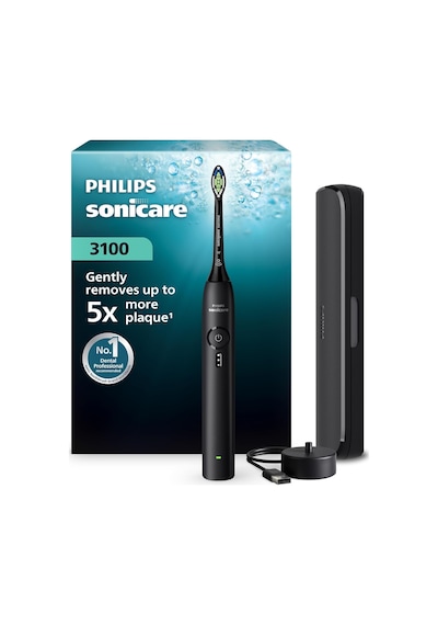 Philips Sonicare 3100 Sonic Şarjlı Diş Fırçası Siyah, 5 Kat Plak