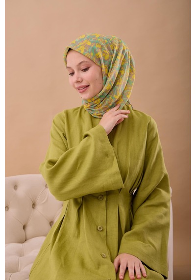 Silk Home Soft Eşarp 73091-40 Vizon, Sarı, Patina, Turkuaz