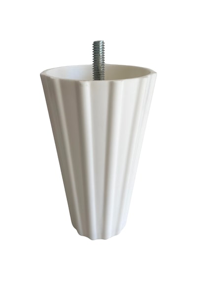 Armut Beyaz Plastik 12cm Ayak 8mm Vidalı Mobilya Koltuk Baza Ayağı 12cm Beyaz 8mm Vidalı 4 Adet Beyaz