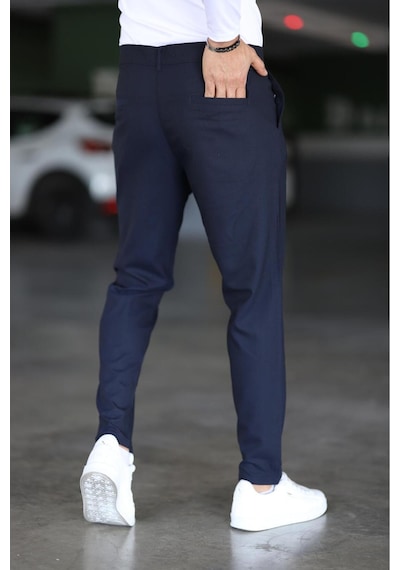 Bürke Erkek Lacivert Renk italyan Kesim Slim Fit Kaliteli Kumaş Pantolon