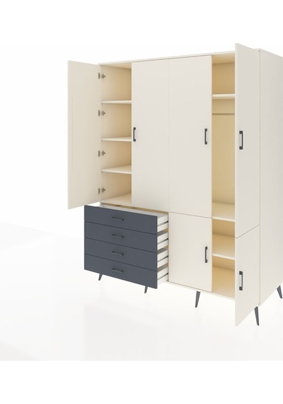 Kronos Gardrop 7 Raflı 4 Çekmeceli Tek Askılı 176x59x221 Aytaşı-aytaşı/antrasit Aytaşı/antrasit Kronos Gardrop 7 Raflı 4 Çekmeceli Tek Askılı 176x59x221 Aytaşı-aytaşı/antrasit Aytaşı/antrasit