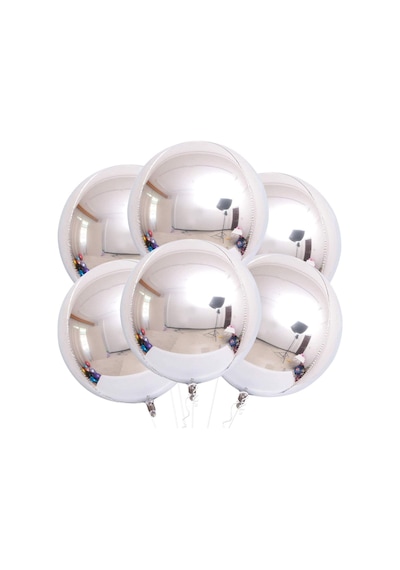4D Büyük Boy Gümüş Küre Folyo Balon  22" İnç