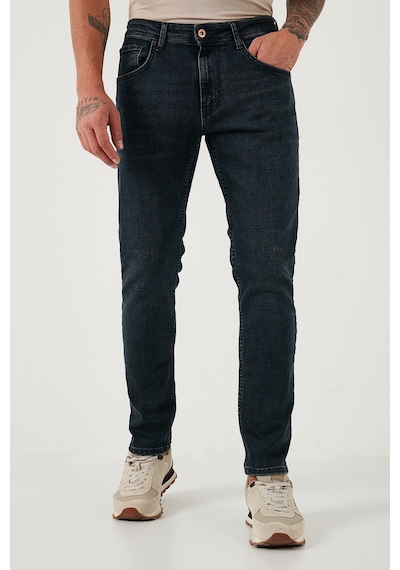 Buratti Pamuklu Slim Fit Yüksek Bel Dar Paça Jeans Erkek Kot Pantolon 3300C45Tokyo Mavi