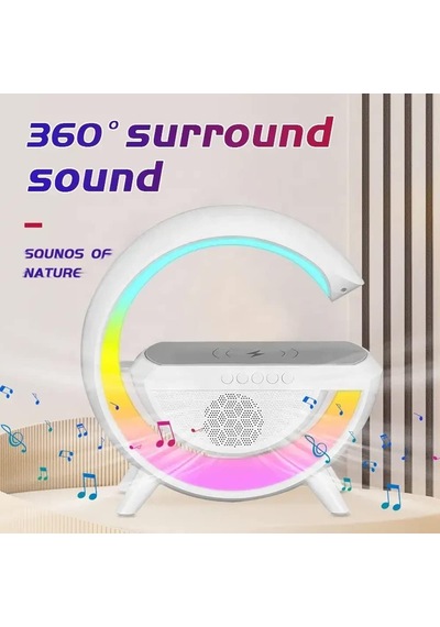 G Akıllı Işık Bluetooth Hoparlör Gökkuşağı 5w Hızlı Kablosuz Şarj Cihazı Rgb Işıklı Masa Lambası Hoparlör Telefon Görüşmesi Yapılabilir Bluetooth Bs-23
