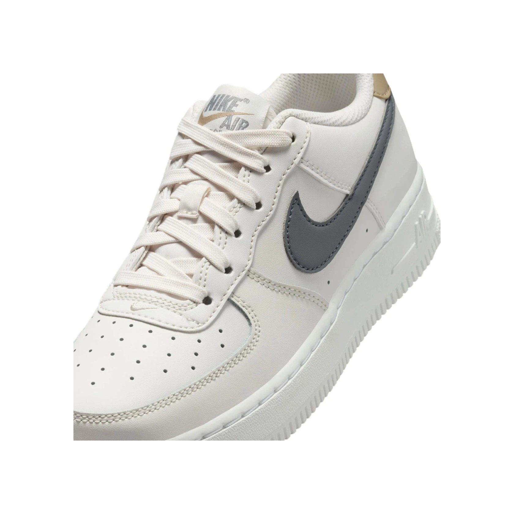 Nike Air Force 1 Af1 Gs Leather Unisex Sneaker Swoosh Hakiki Deri Günlük Spor Ayakkabı Krem Gri Krem - Gri Nike Air Force 1 Af1 Gs Leather Unisex Sneaker Swoosh Hakiki Deri Günlük Spor Ayakkabı Krem Gri Krem - Gri