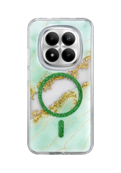 Onegif Xiaomi Redmi Note 15 Pro Plus 5g Lotus Simli Magsafe Kapak - Yeşil