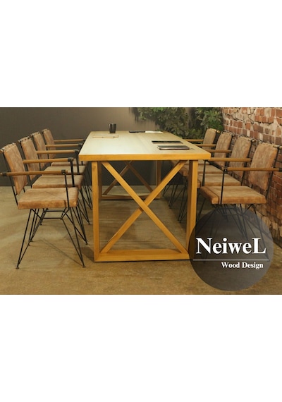 Neiwel Vean Doğal Ahşap Toplantı Masası x 80 x 140 Açık Ceviz