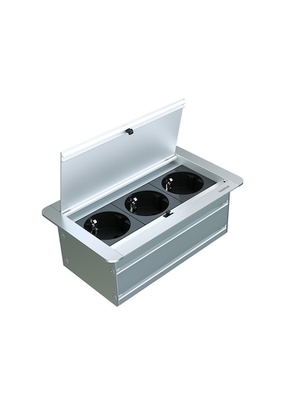 Metalline® Klip-line Bas-Aç Priz Sistemi - Natürel Eloksal