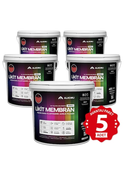 Alkoru 5 Adet 13 Kg Kırmızı Likit Membran Avantaj Paket