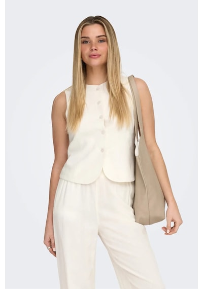 Only Kadın Onlgoa Keten Karışımlı Kolsuz Yelek 15363724 Ekru